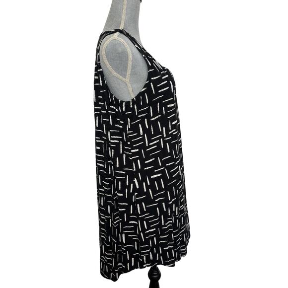 Old Navy Black and White Geometric Sleeveless Midi Dress Size Large Casual - Picture 4 of 6